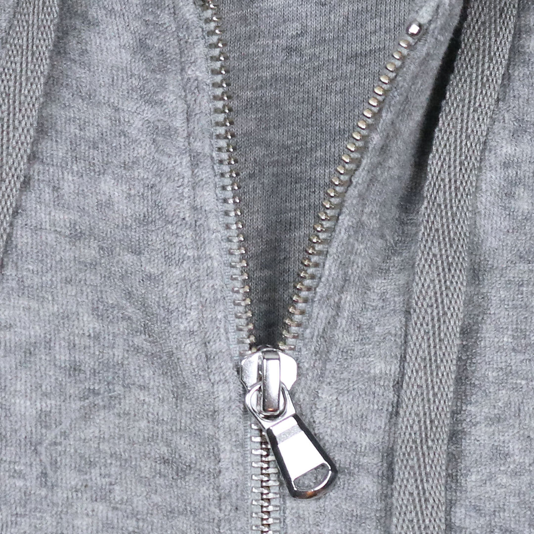 Grey Towelling Zip Hoody