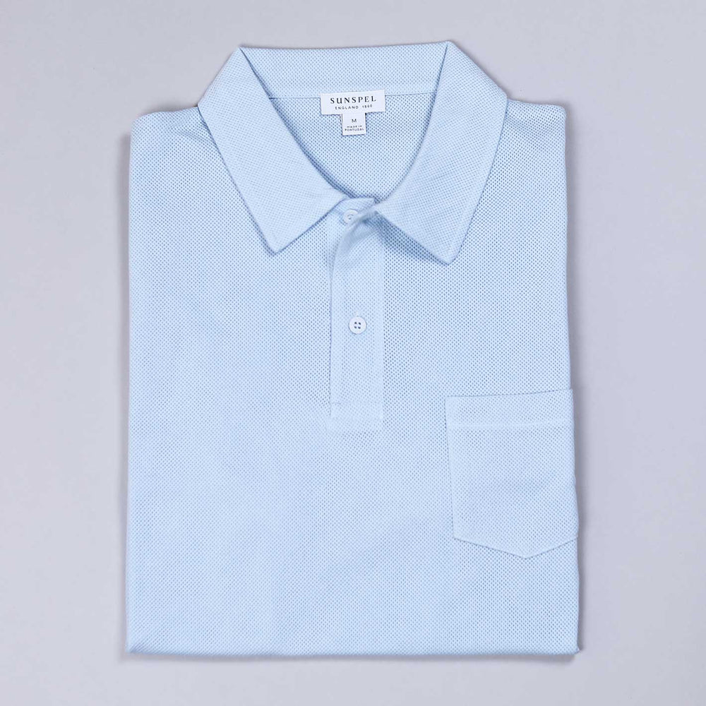 Pastel Blue Riviera Short Sleeve Polo Shirt