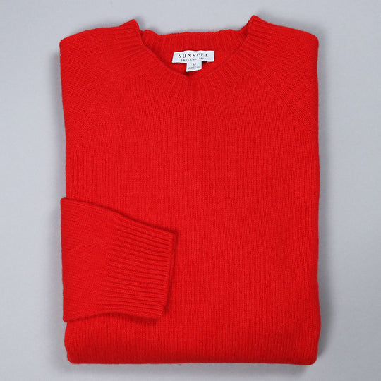 Red Lambswool Crewneck Sweater
