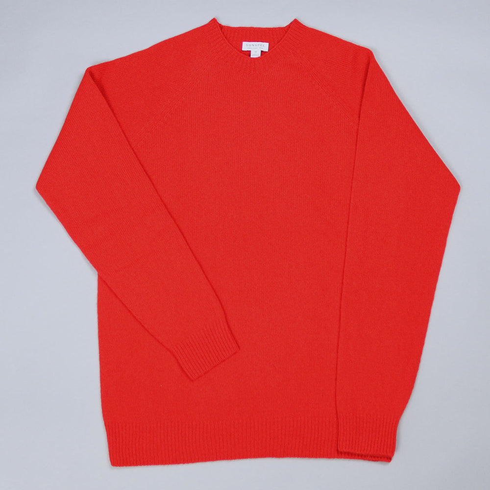 Red Lambswool Crewneck Sweater