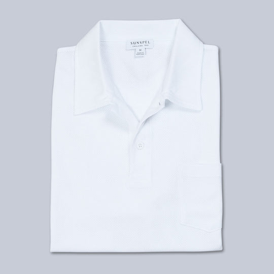 White Riviera Short Sleeve Polo Shirt