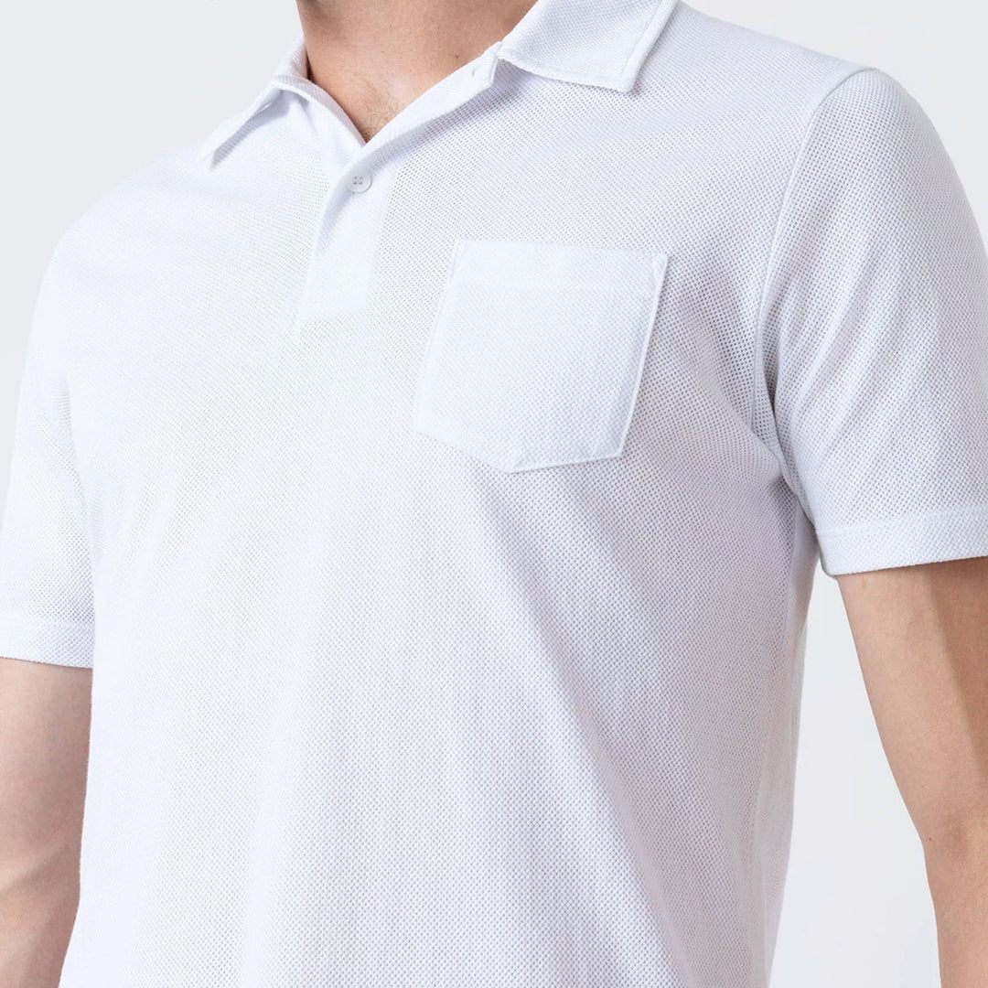 White Riviera Short Sleeve Polo Shirt