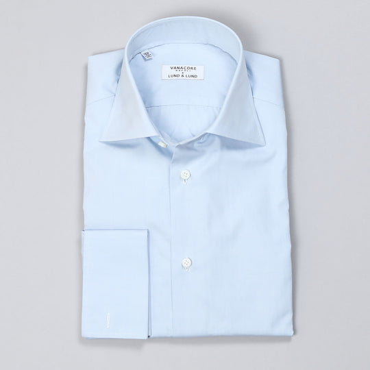 Light Blue Square Double Cuff Shirt